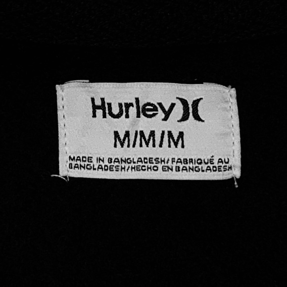 Hurley Logo Fleece Full Zip Drawstring Hoodie with Kangaroo Pouch - Picture 10 of 16